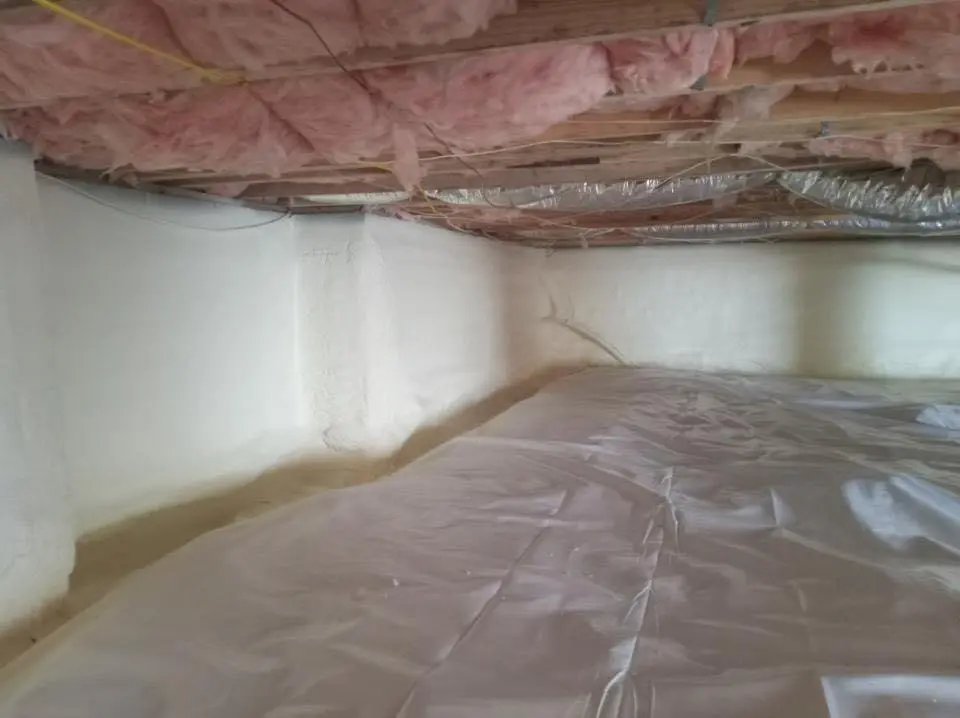 Crawl space encapsulation with closed-cell spray foam for Roof Leak Repair in Uniontown